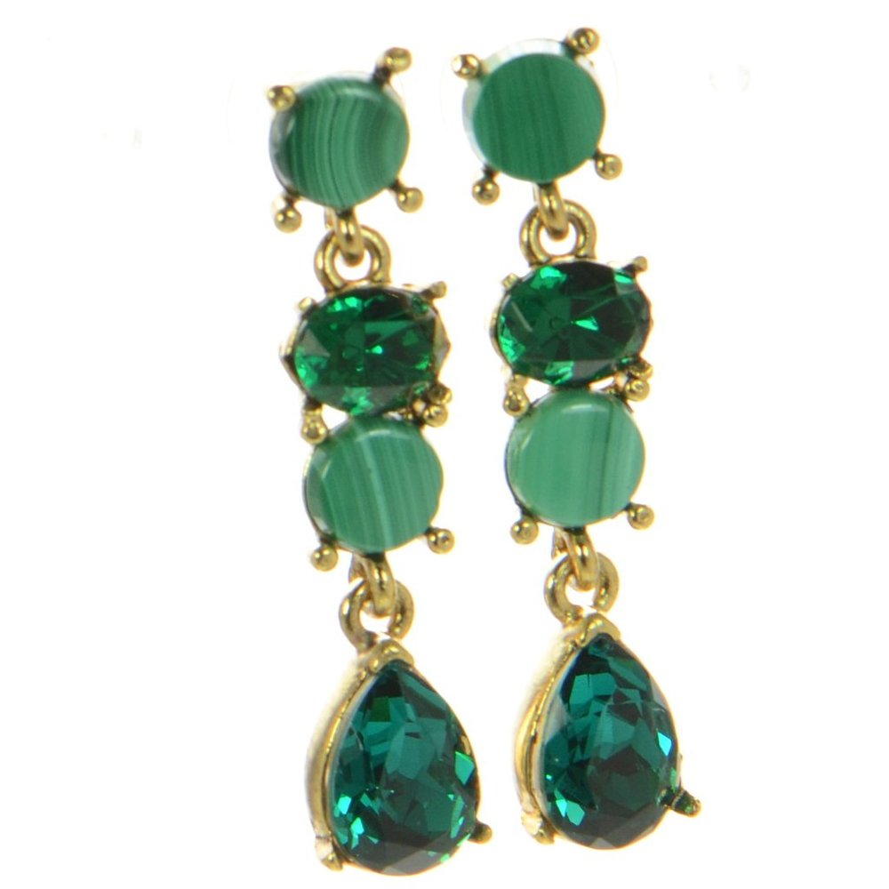Oscar de la Renta Malachite Drop Earrings